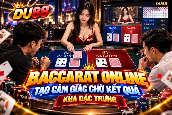 Baccarat Online Tạo Cảm Giác Chờ Kết Quả Khá Đặc Trưng – DU88 Baccarat online DU88 tạo cảm giác chờ kết quả qua từng lá bài của cửa Player và Banker