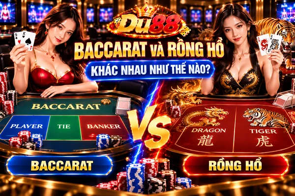 Baccarat và Rồng Hổ khác nhau như thế nào tại DU88, so sánh bàn chơi và các cửa cược cơ bản