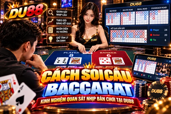 Cách soi cầu Baccarat tại DU88 qua quan sát nhịp bàn chơi, bảng kết quả và lịch sử Player Banker