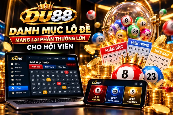 Danh mục lô đề DU88 với các lựa chọn miền Bắc, miền Trung và miền Nam