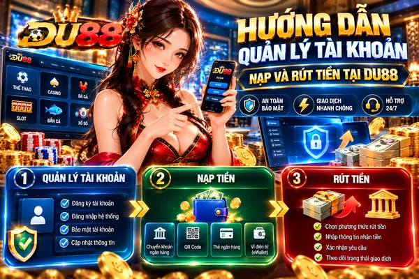 Hướng dẫn quản lý tài khoản, nạp và rút tiền tại DU88 với các bước thao tác và bảo mật tài khoản