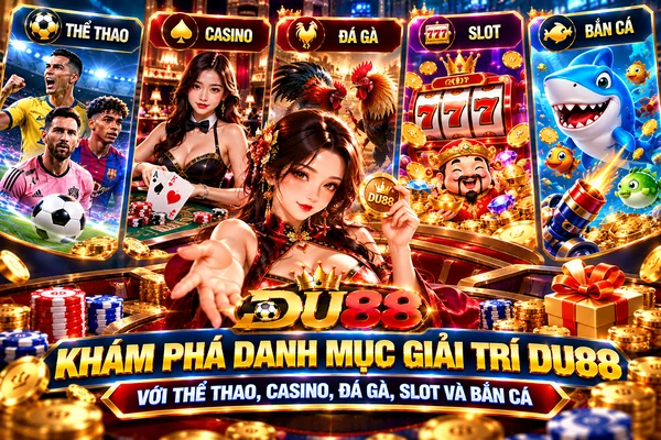 Khám phá danh mục giải trí DU88 với thể thao, casino, đá gà, slot và bắn cá