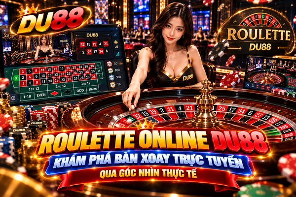 Roulette Online DU88 với bàn xoay trực tuyến, bảng số, chip cược và giao diện theo dõi ván chơi