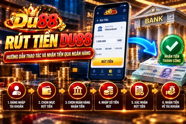Rút tiền DU88 hướng dẫn thao tác và nhận tiền qua ngân hàng với các bước thực hiện cơ bản