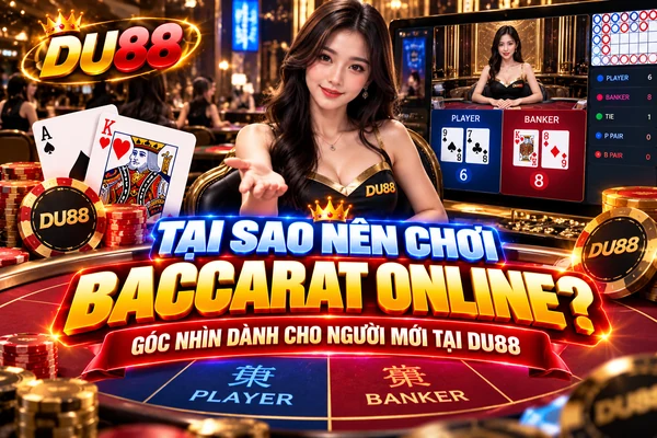 Tại sao nên chơi Baccarat online tại DU88 với góc nhìn dành cho người mới tìm hiểu cách chơi và bàn Baccarat trực tuyến