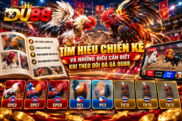 Tìm hiểu chiến kê DU88 với đặc điểm các dòng gà nổi bật, kinh nghiệm quan sát và những điều cần biết khi theo dõi đá gà trực tuyến.