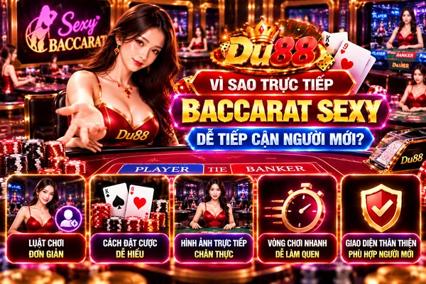 Vì Sao Trực Tiếp Baccarat Sexy Dễ Tiếp Cận Người Mới? Vì sao trực tiếp Baccarat Sexy tại DU88 dễ tiếp cận người mới với luật chơi đơn giản và giao diện dễ làm quen